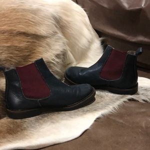 Girls Bon point navy booties